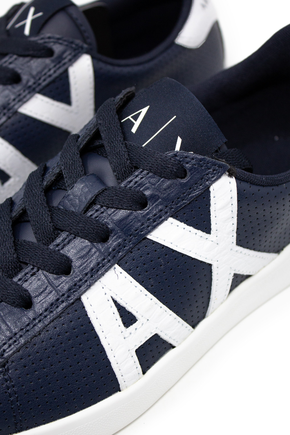 scarpe uomo ARMANI EXCHANGE sneakers blu in pelle GF911 - ZOOODE.COM