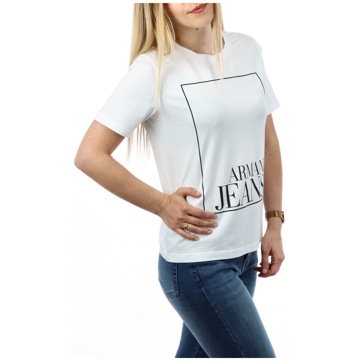 t-shirt donna ARMANI JEANS bianco GD459 - ZOOODE.COM