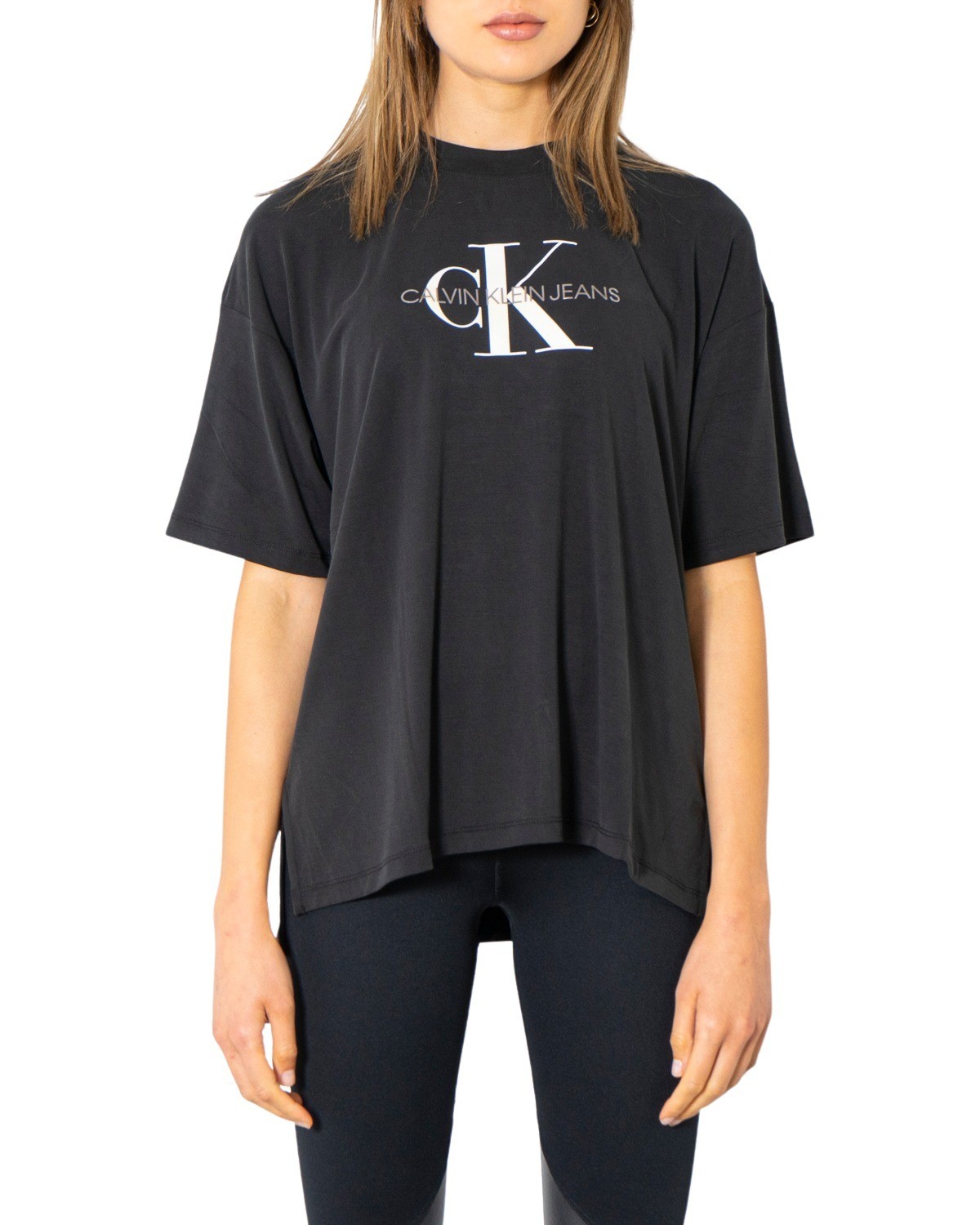 t-shirt donna CALVIN KLEIN JEANS nero GM095 - ZOOODE.COM