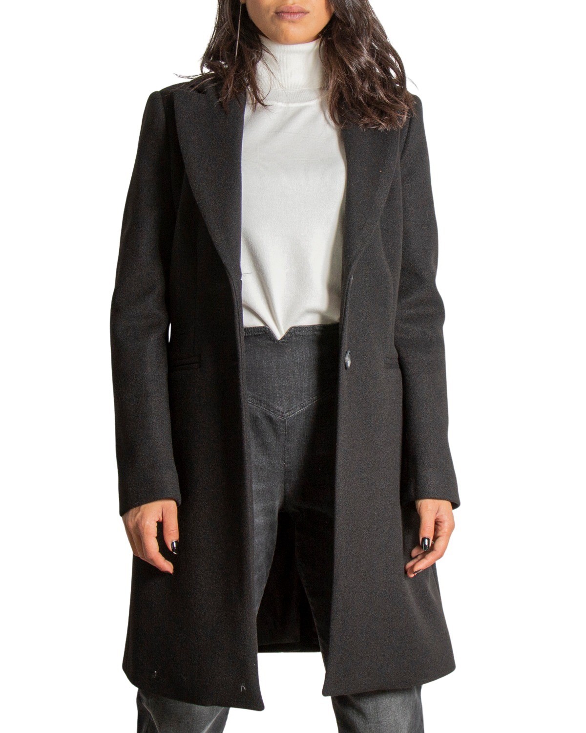 cappotto donna SANDRO FERRONE nero GB517 - ZOOODE.COM