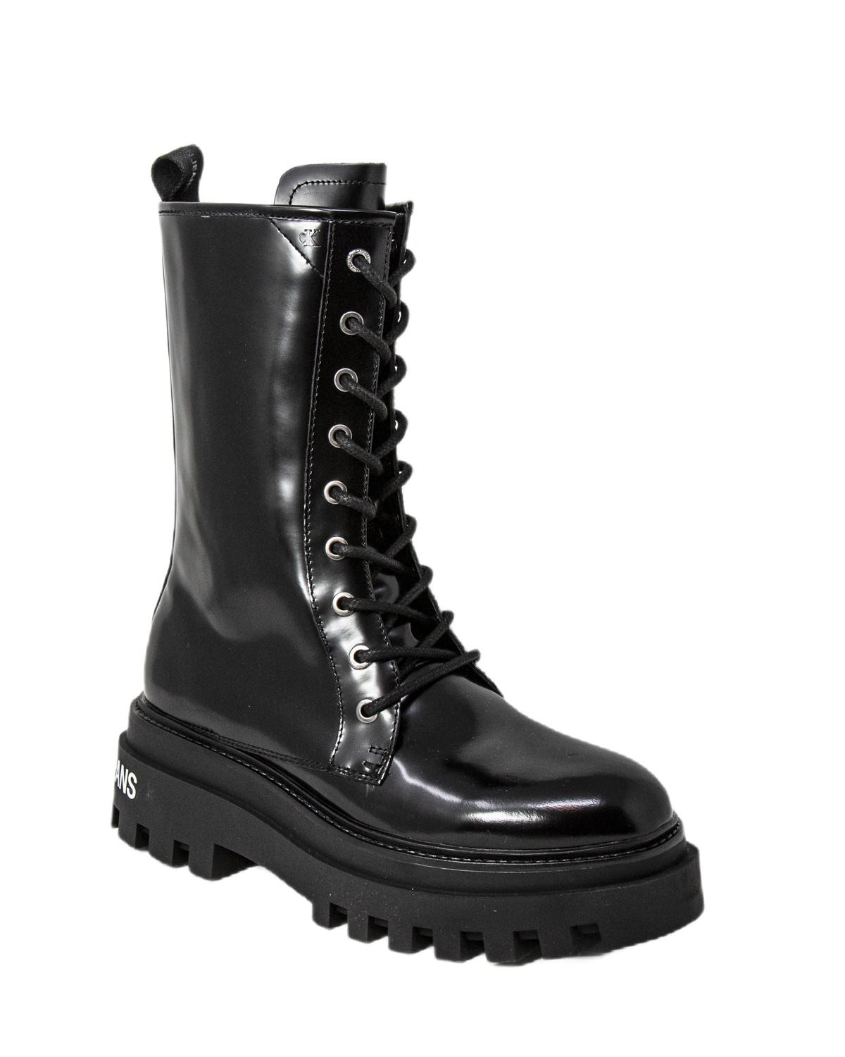 Botas CALVIN KLEIN JEANS - Platform Mid Laceup Boot YW0YW00390 Bright White  YAF - Botas/Trekking - Botas y botines - Mujer | zapatos.es