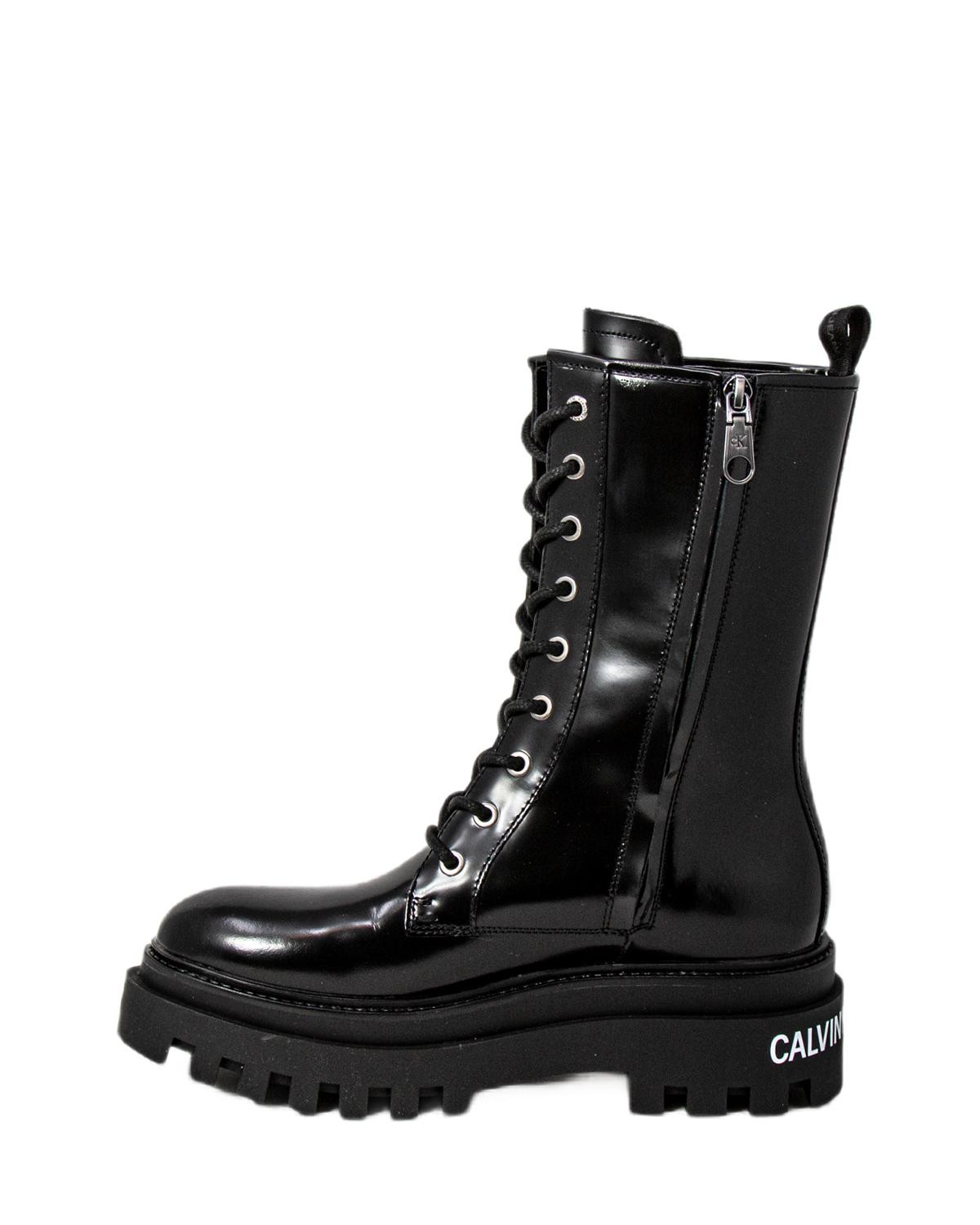zapatos mujer CALVIN KLEIN JEANS botas negro piel GB511 - ZOOODE.COM