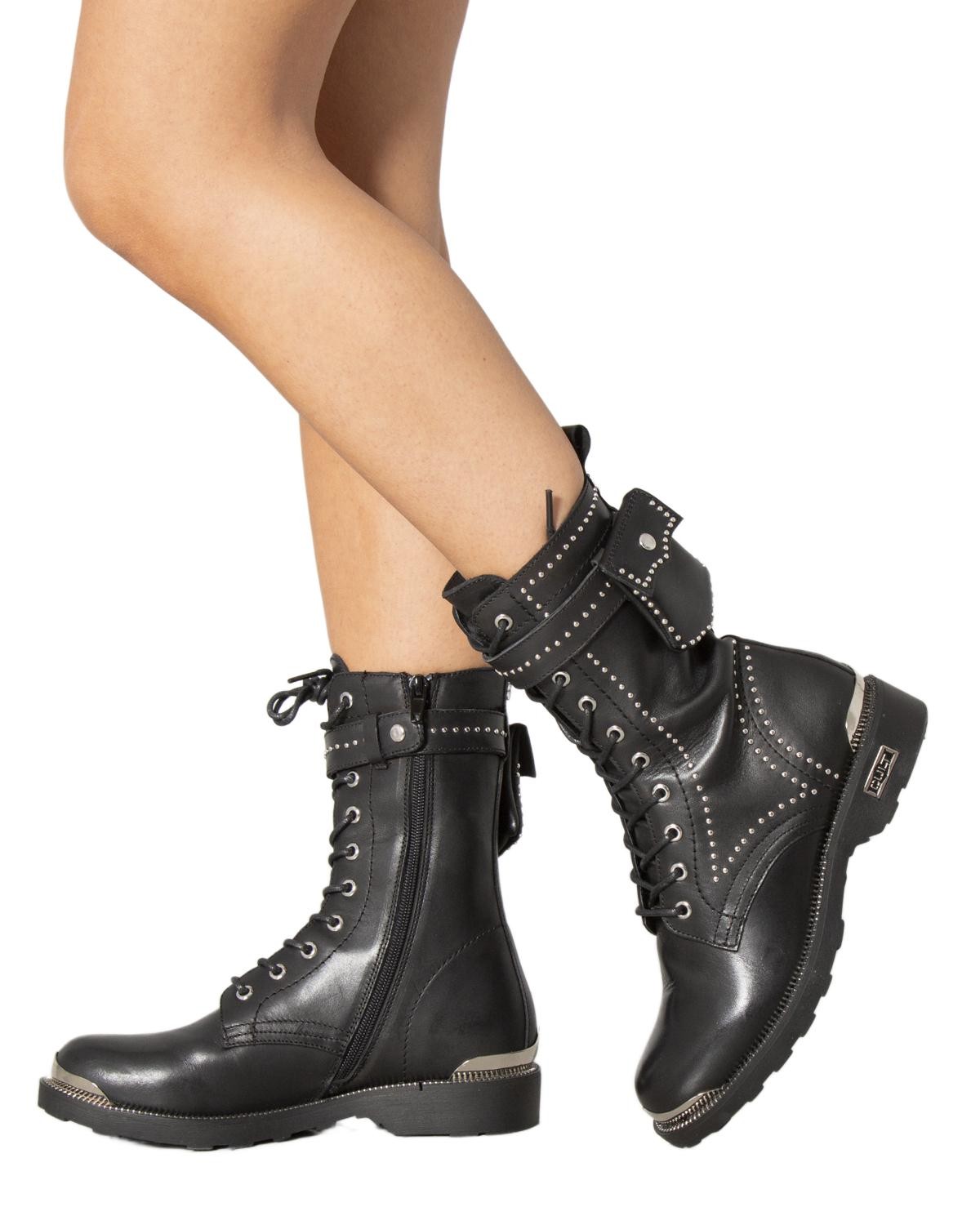 scarpe donna CULT stivali nero in pelle GM038 - ZOOODE.COM