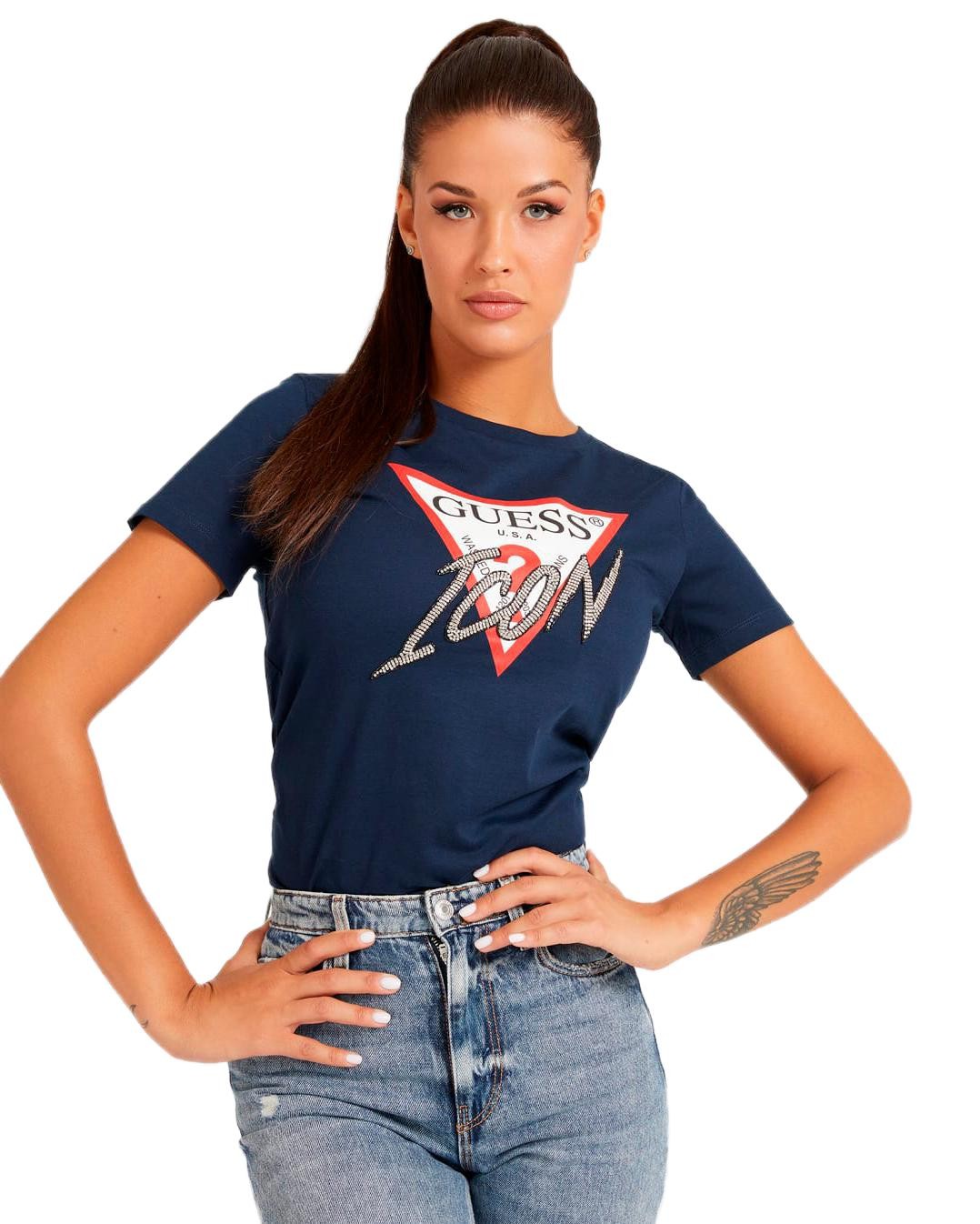 t-shirt uomo GUESS blu GA196 - ZOOODE.COM